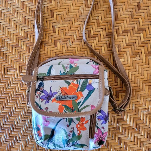Multi Sac Floral Shoulder Crossbody Bag Purse Very Good Used Condition - Picture 1 of 4